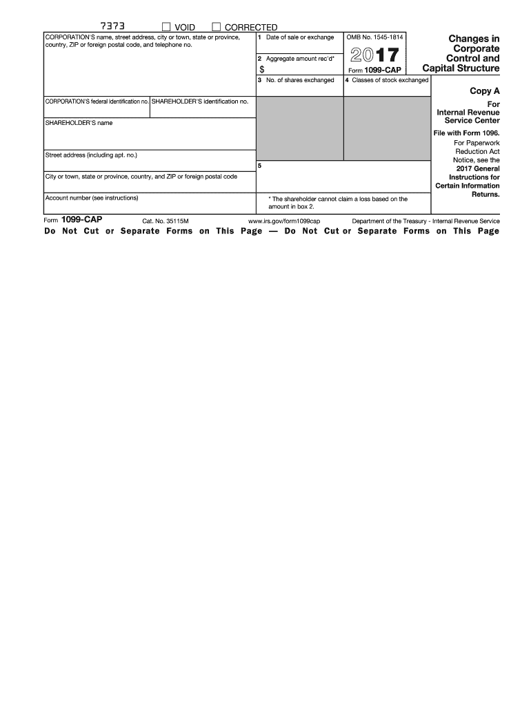 2017 Form IRS 1099-CAP Fill Online, Printable, Fillable, Blank - pdfFiller