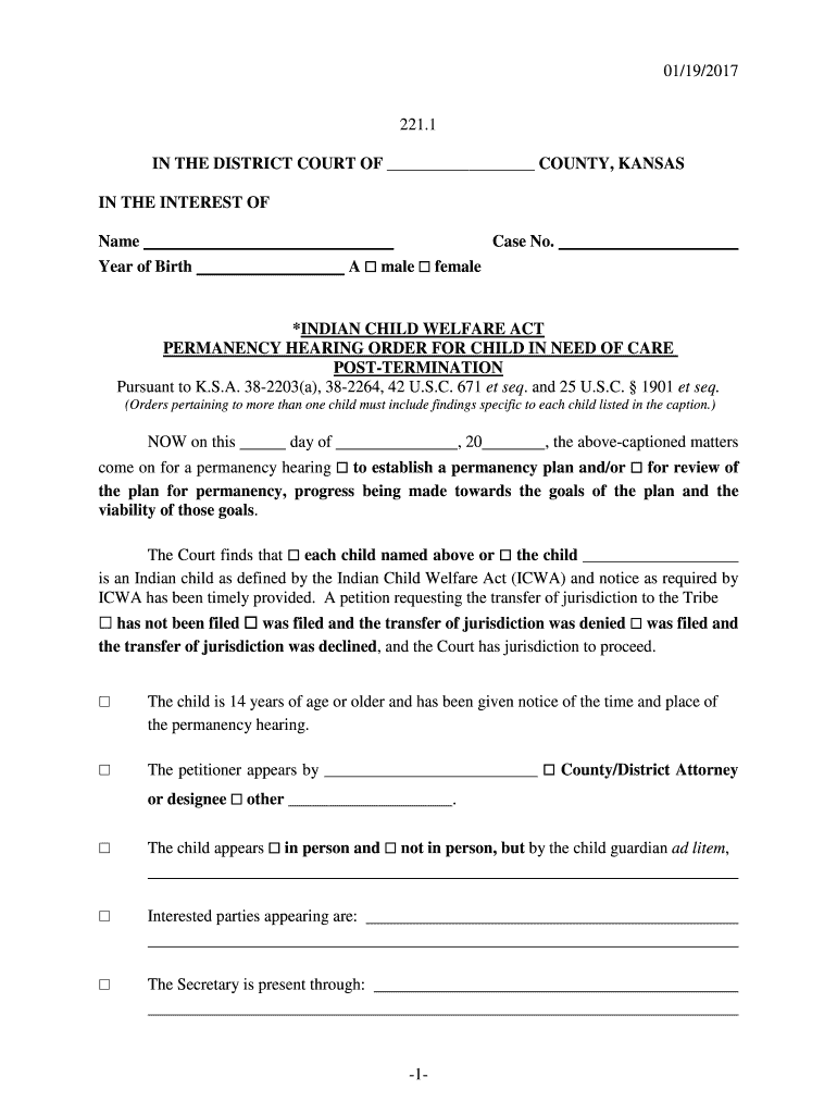 Fillable Online kansasjudicialcouncil in the district court of county, kansas Kansas Judicial