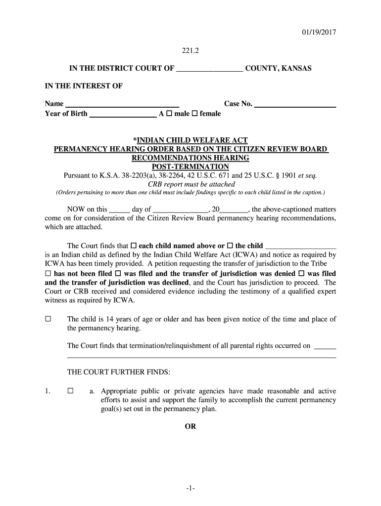 Fillable Online kansasjudicialcouncil in the district court of county