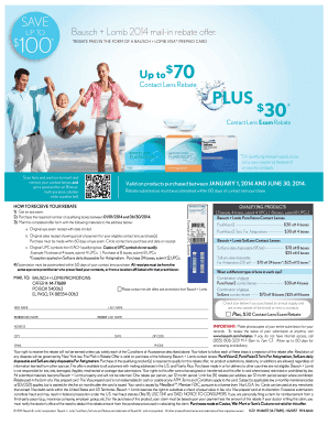 Visionworks Com Contactlensrebates - Fill and Sign Printable Template