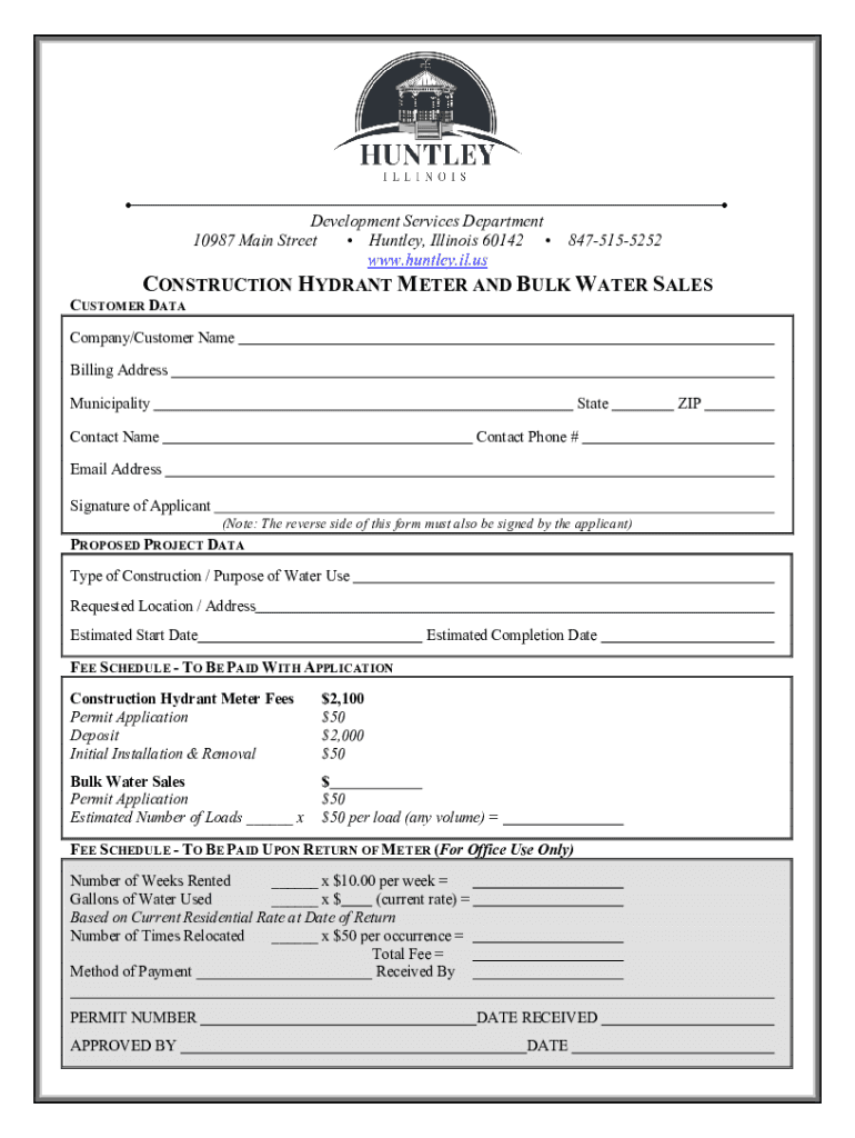 Fillable Online Fillable Online Village of Huntley Development