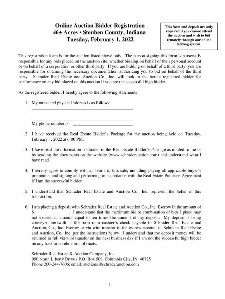 Fillable Online 46 Acres Steuben County, Indiana Fax Email Print