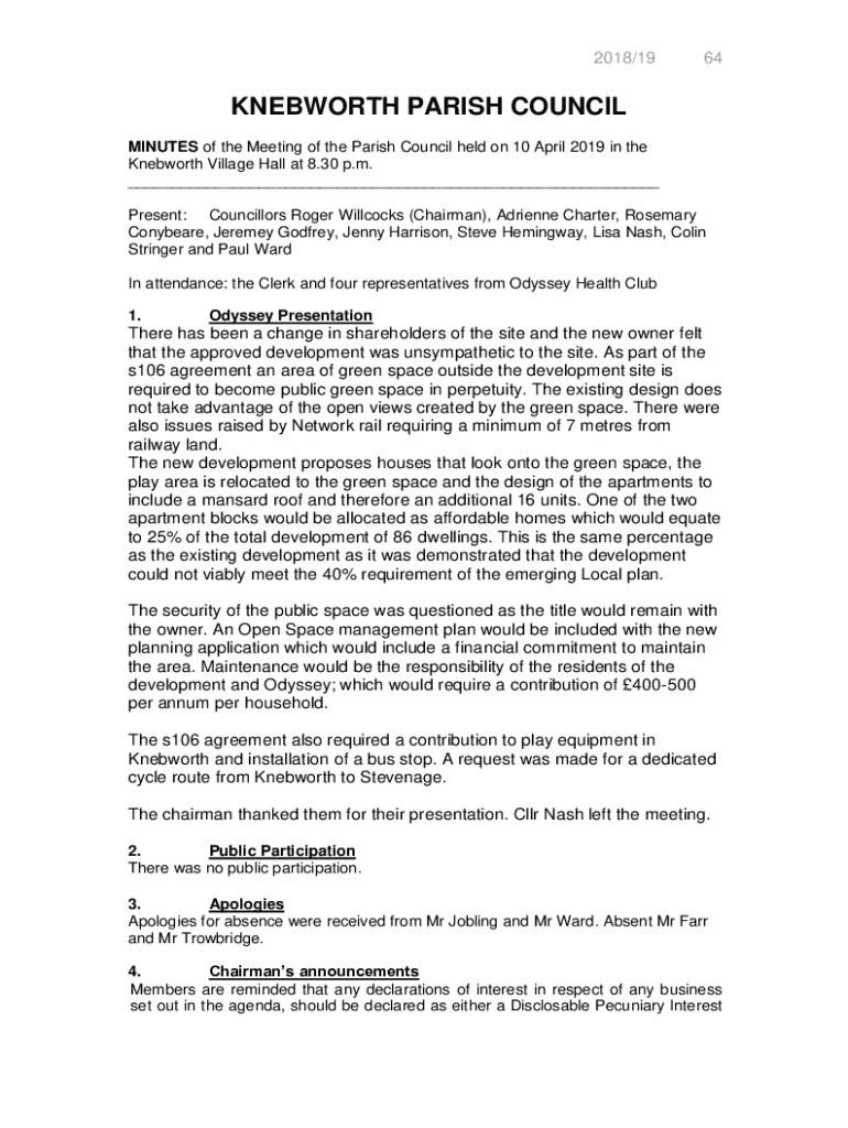 Fillable Online Knebworth Village Hall at 8 Fax Email Print pdfFiller