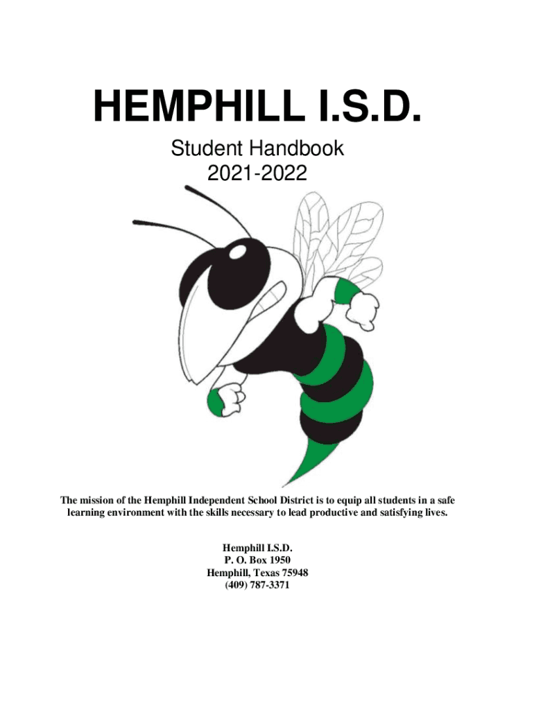 Fillable Online The mission of the Hemphill Independent School District
