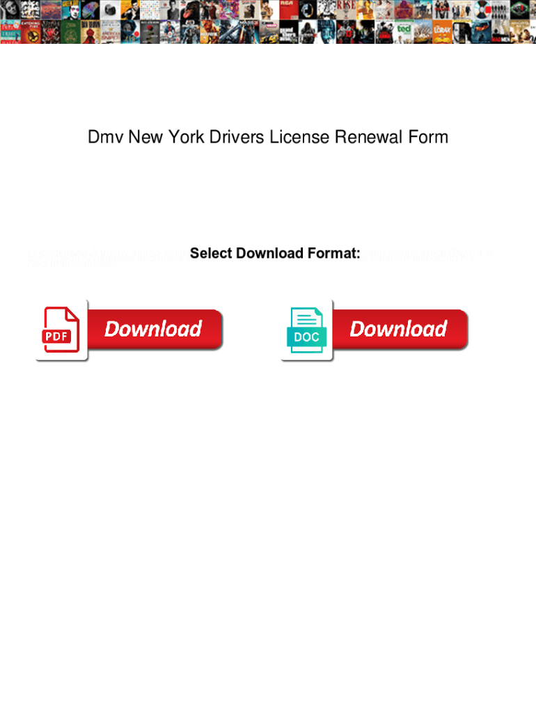 Fillable Online Dmv New York Drivers License Renewal Form. Dmv New York Drivers License Renewal