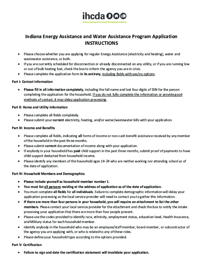Fillable Online Indiana energy assistance program application Fax Email