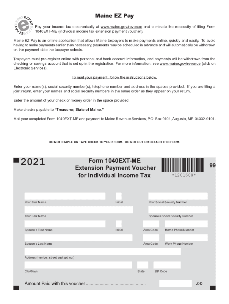 Fillable Online STATE OF MAINE Maine Revenue to Maine