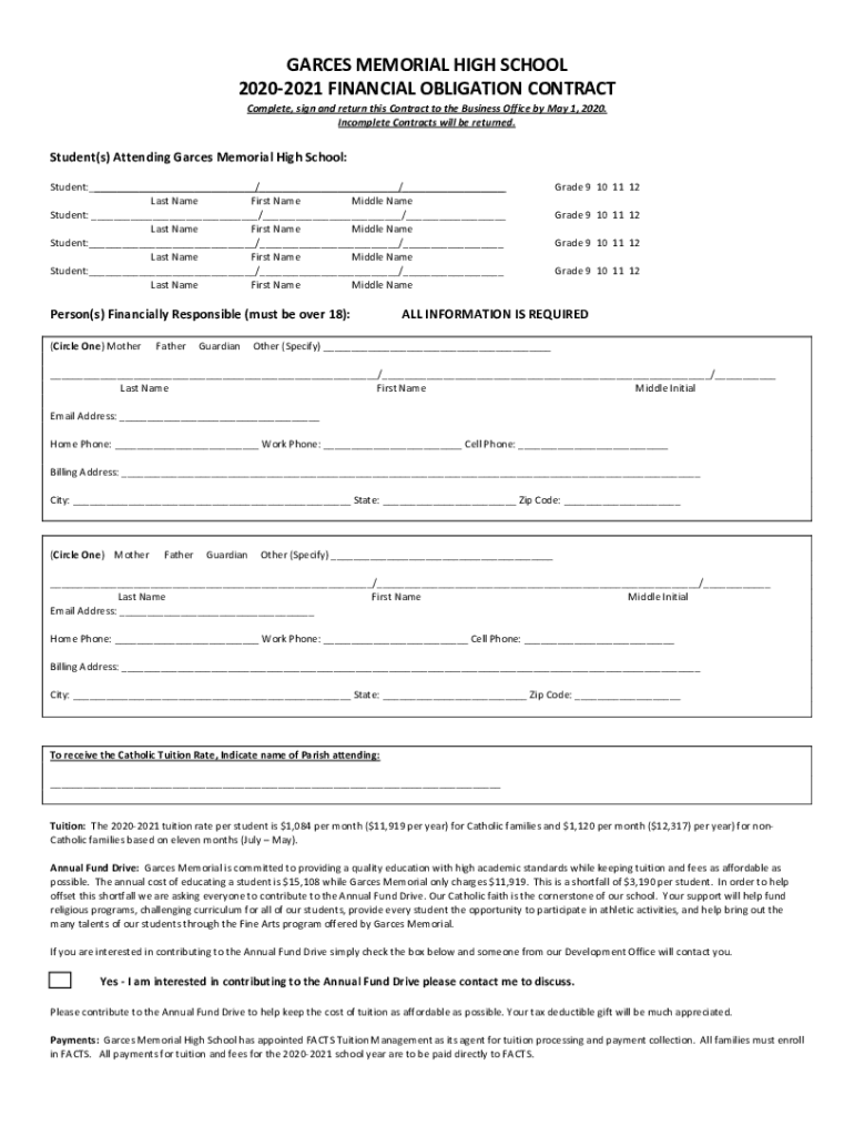 Fillable Online Home Garces Memorial High SchoolHome Garces
