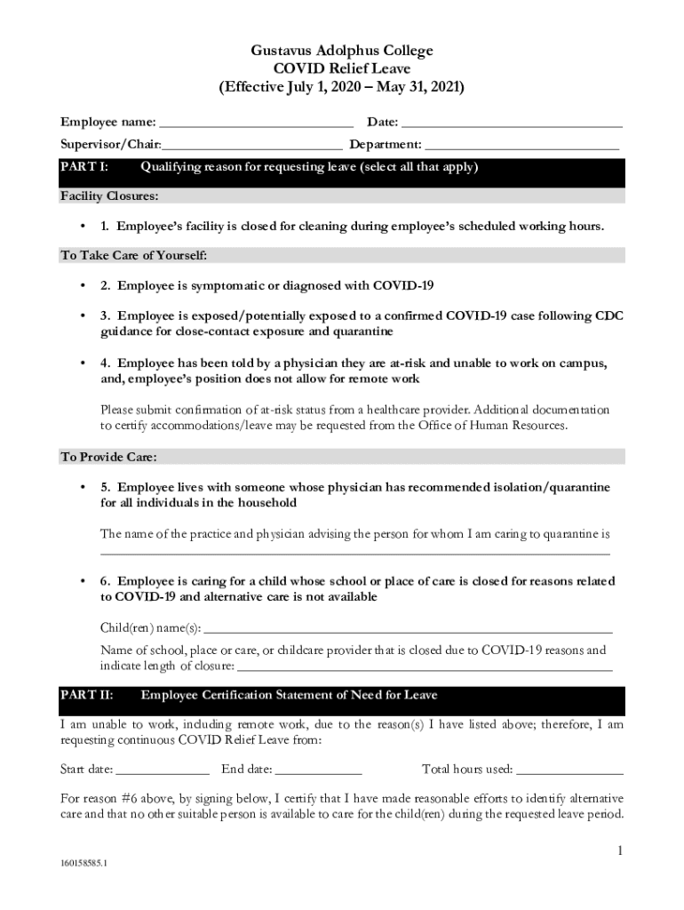 Fillable Online GUSTAVUS ADOLPHUS COLLEGE CARES ACT FINAL REPORT