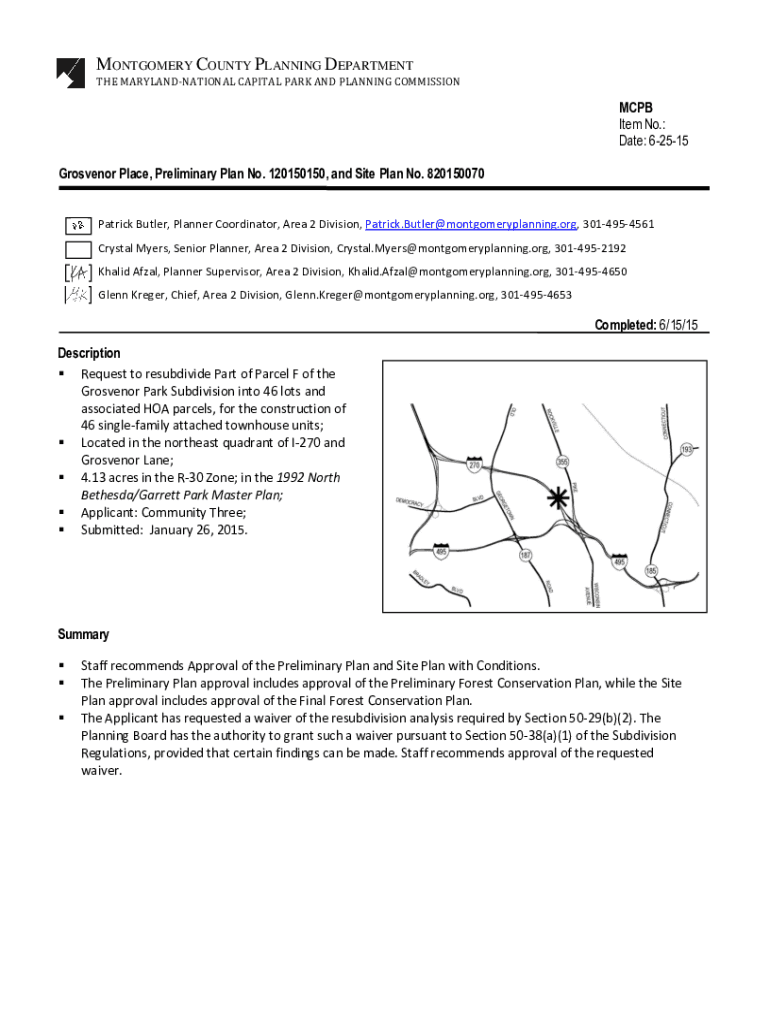 Fillable Online MONTGOMERY COUNTY PLANNING DEPARTMENT Fax Email Print pdfFiller