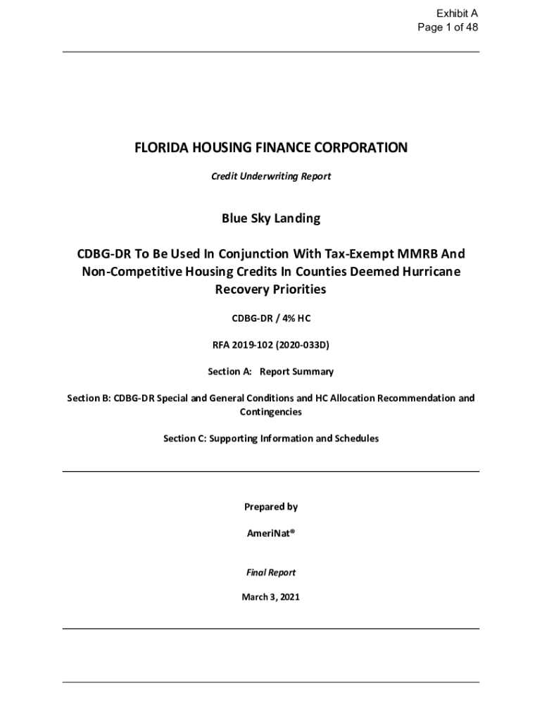 Fillable Online Florida Housing Finance Corporation Credit Underwriting
