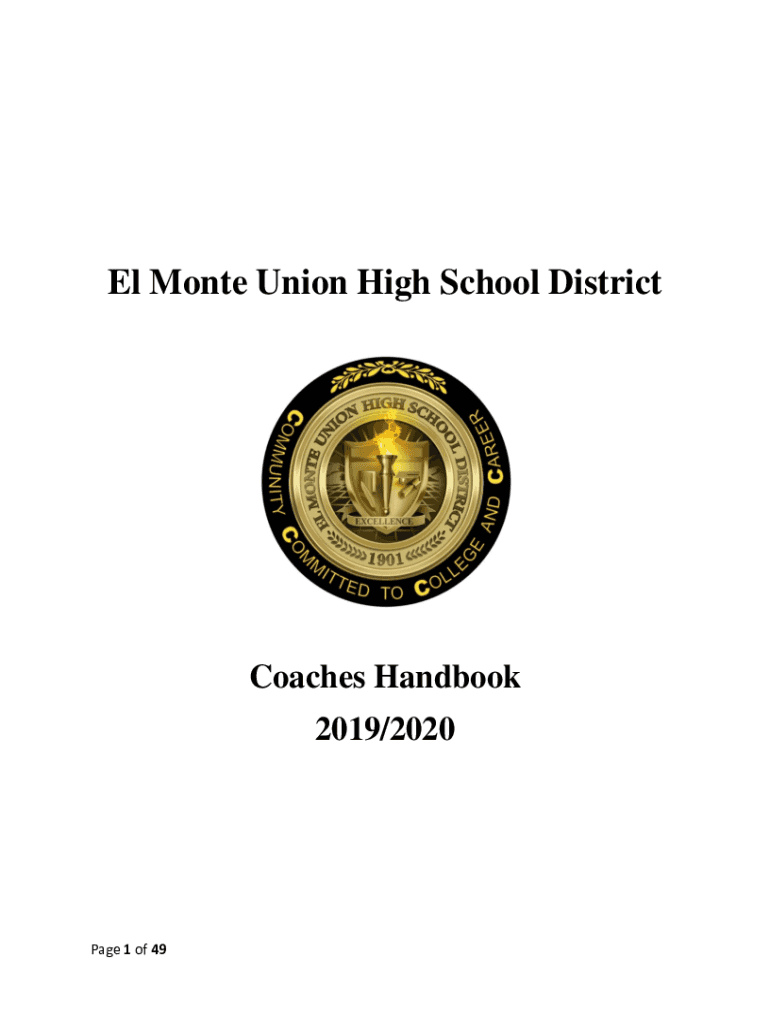 Fillable Online El Monte Union High... El Monte Union High School