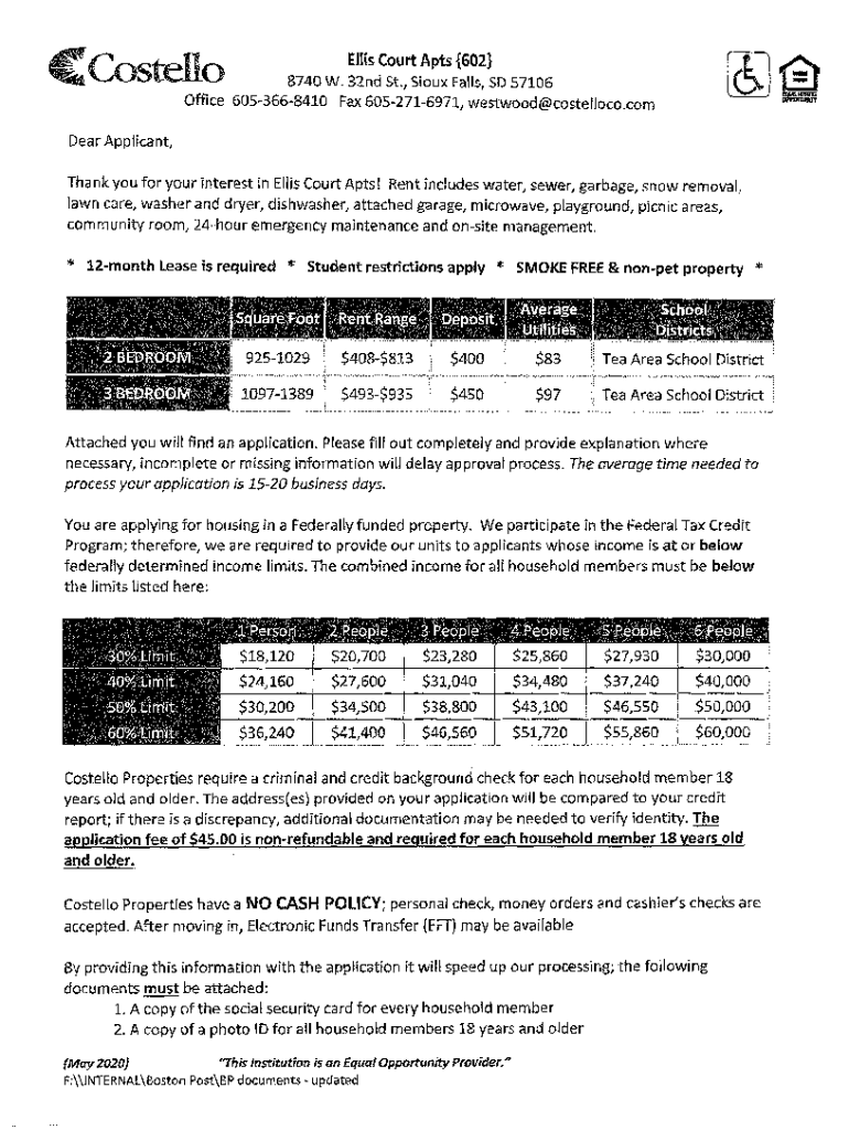 Fillable Online Ellis Court Apartments in Sioux Falls, SD My Renters
