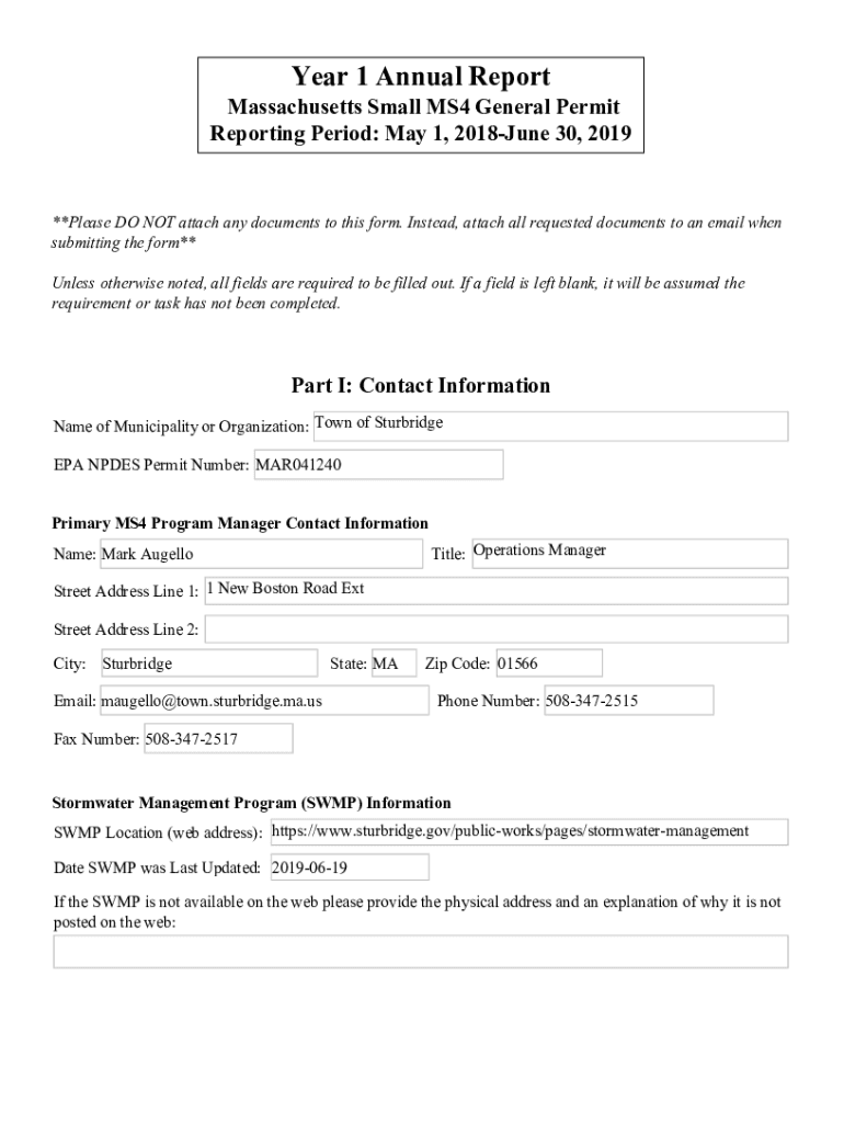 Fillable Online Sturbridge, MA 2019 Annual Report Massachusetts Small