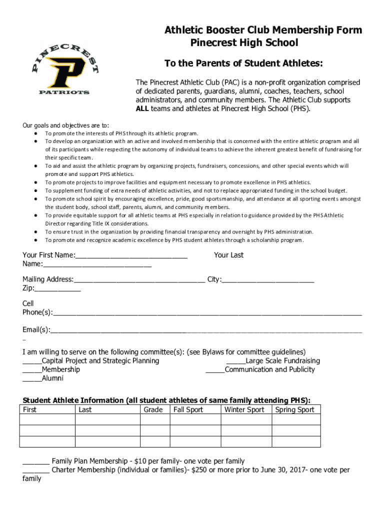 Fillable Online A. ATHLETIC BOOSTER CLUBS ARE THEY EXEMPT IRS