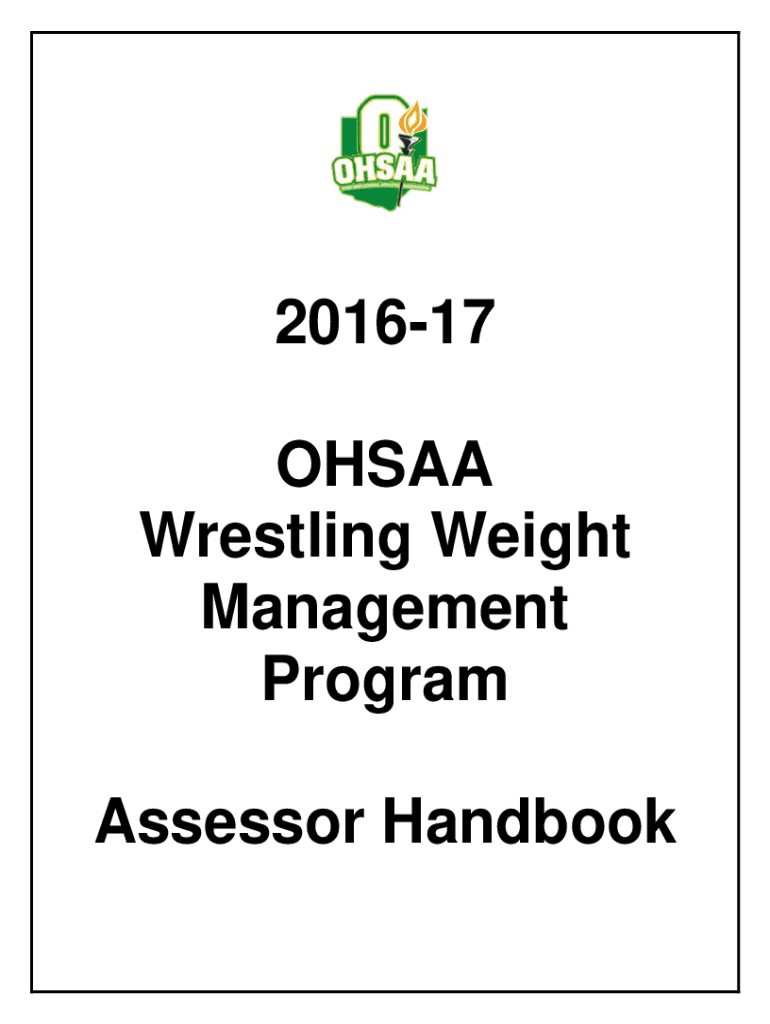 Fillable Online Ohio High School Athletic Association Wrestling Weight