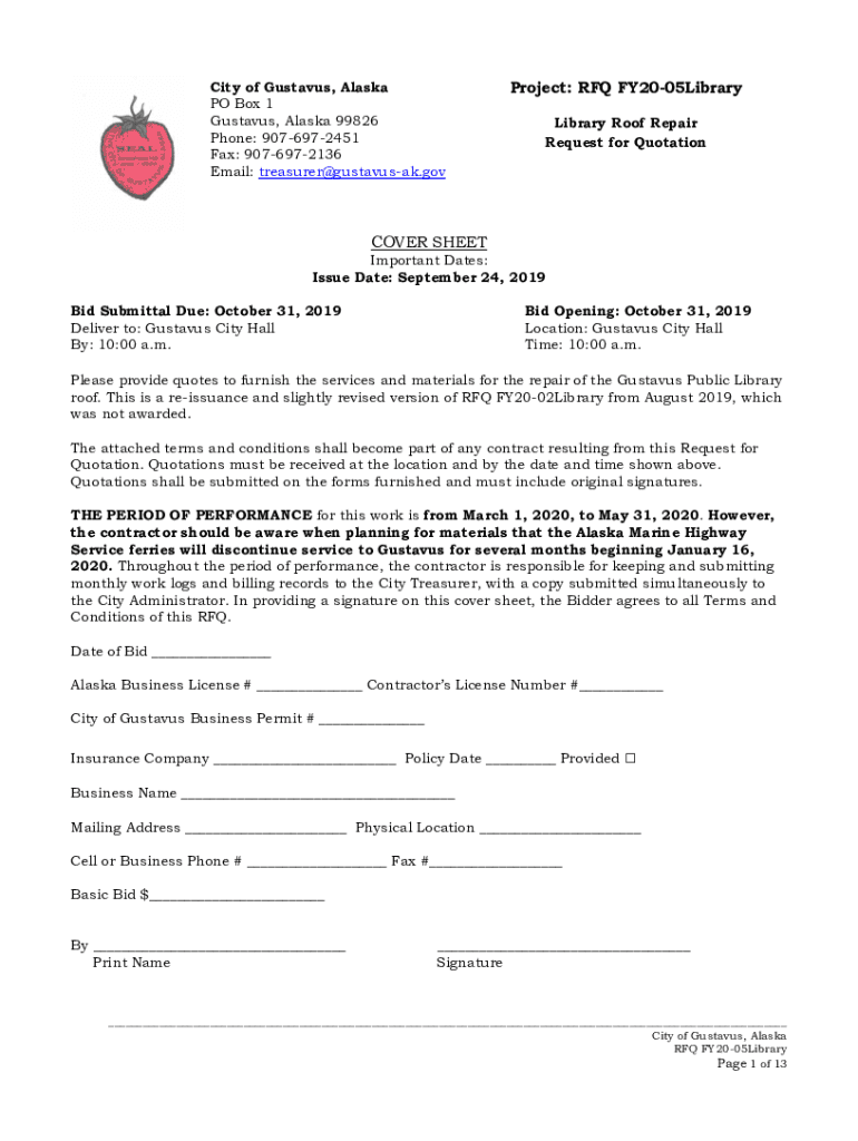 Fillable Online cms.gustavusak.govsitesdefaultCity of Gustavus, Alaska