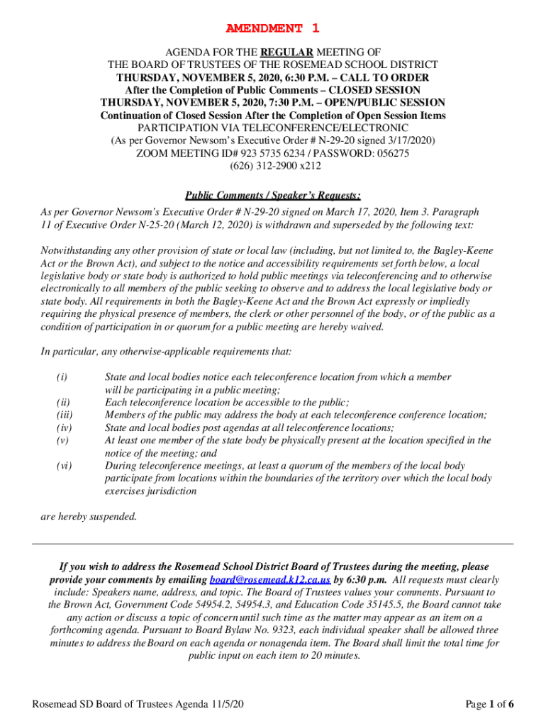 Fillable Online CORRECTED AMENDMENT 1 rosemead.k12.ca.us Fax Email