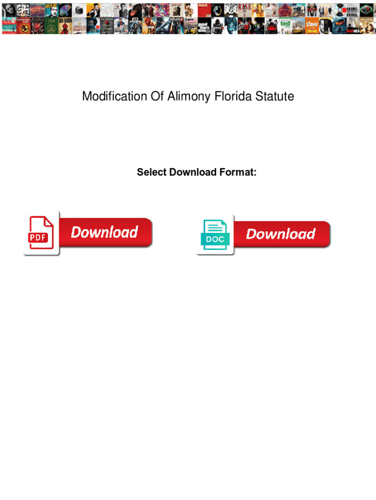 Fillable Online Modification Of Alimony Florida Statute. Modification