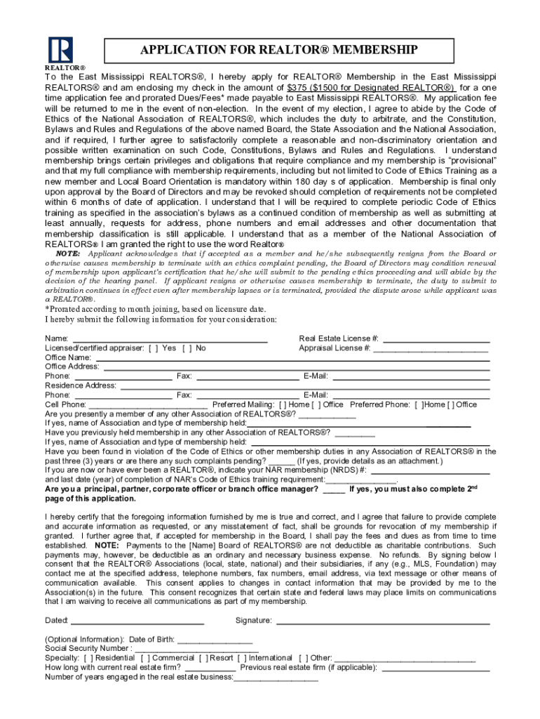 Fillable Online Mississippi Real Estate Commission FormsMississippi