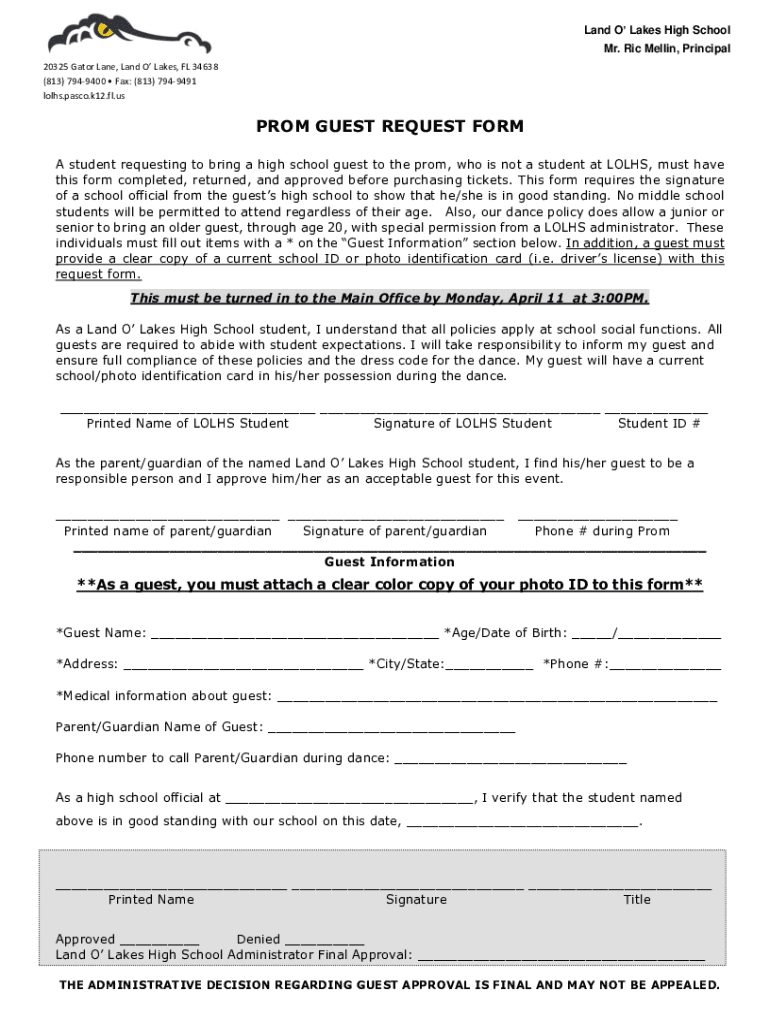 Fillable Online lolhs.pasco.k12.fl.usparentresourcesParents Land o