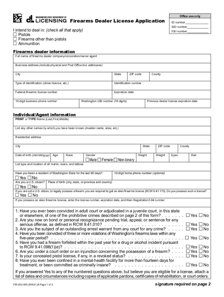 Fillable Online Firearms Dealer License Application. Application to get a Firearms Dealer