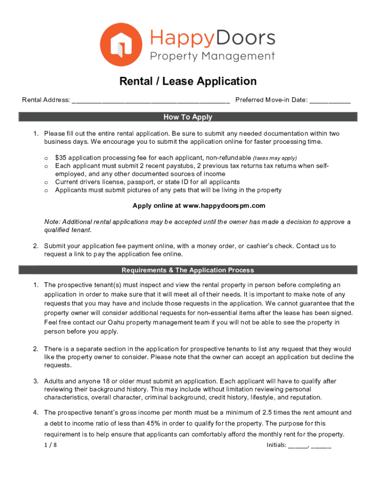 Fillable Online The Apartment Application Process What to Expect