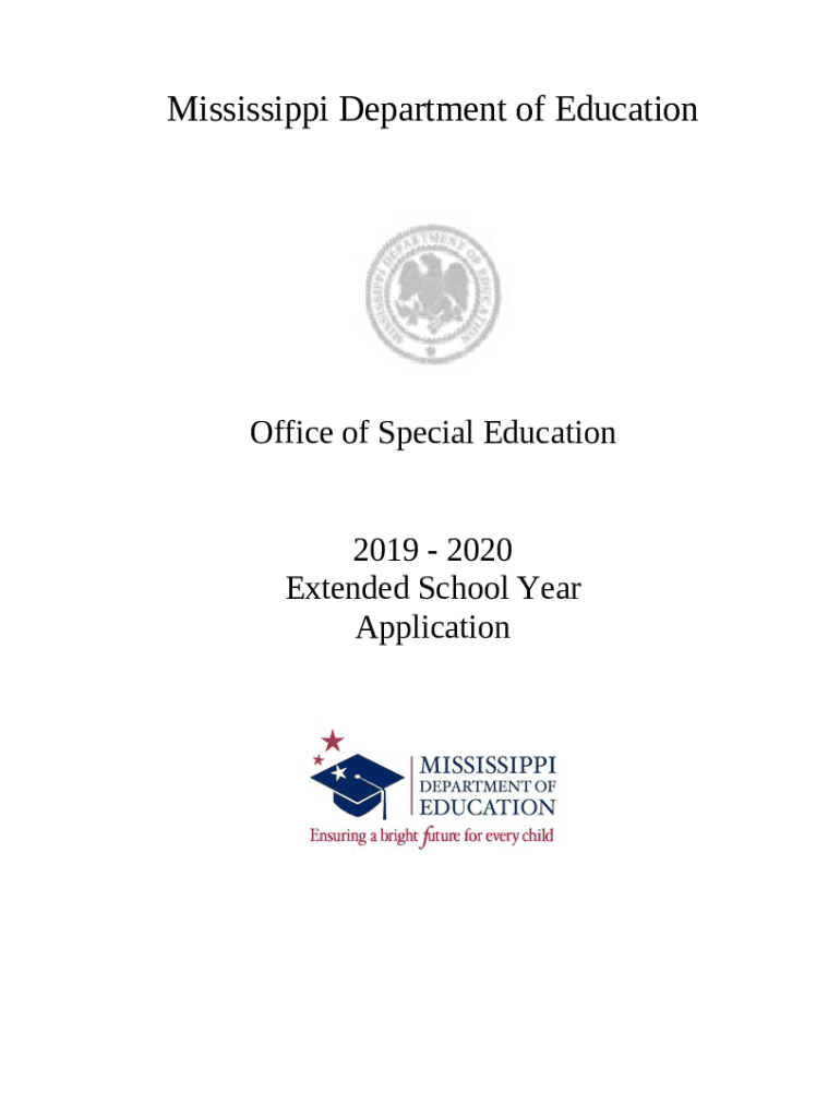 Extended School Year Mississippi Department of Education Doc Template