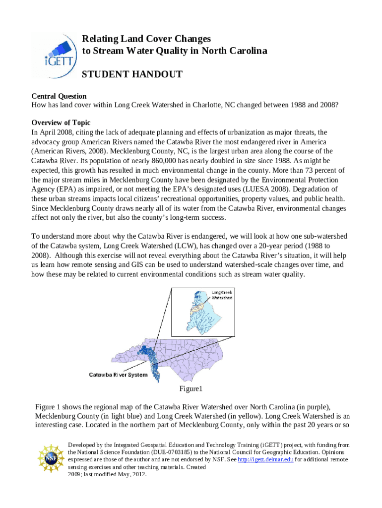 NC DEQ Water Quality Data AssessmentNCDEQ Watershed Plan MapNCDEQ