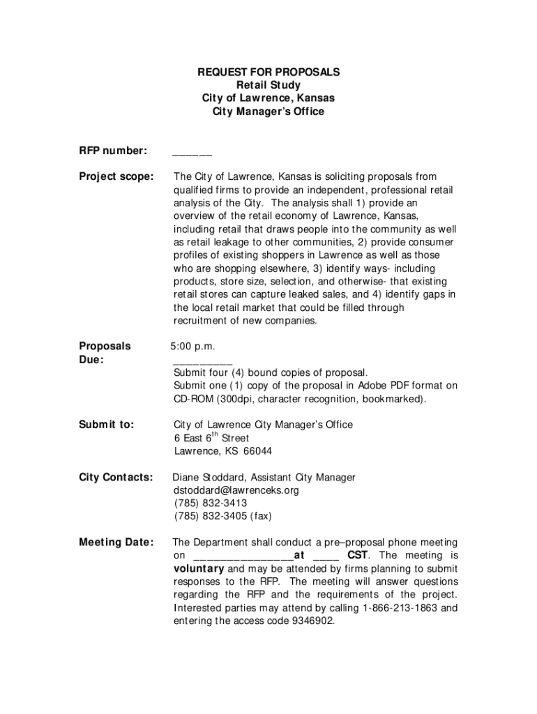 Fillable Online for Proposals