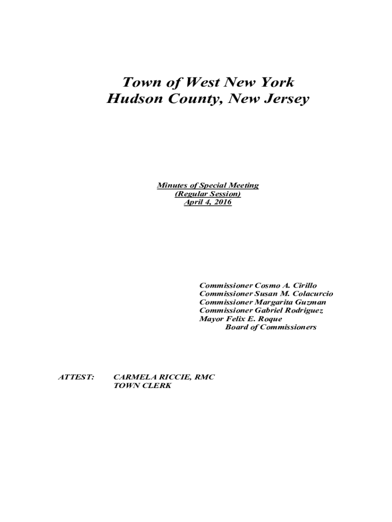 Fillable Online OF WEST NEW YORK