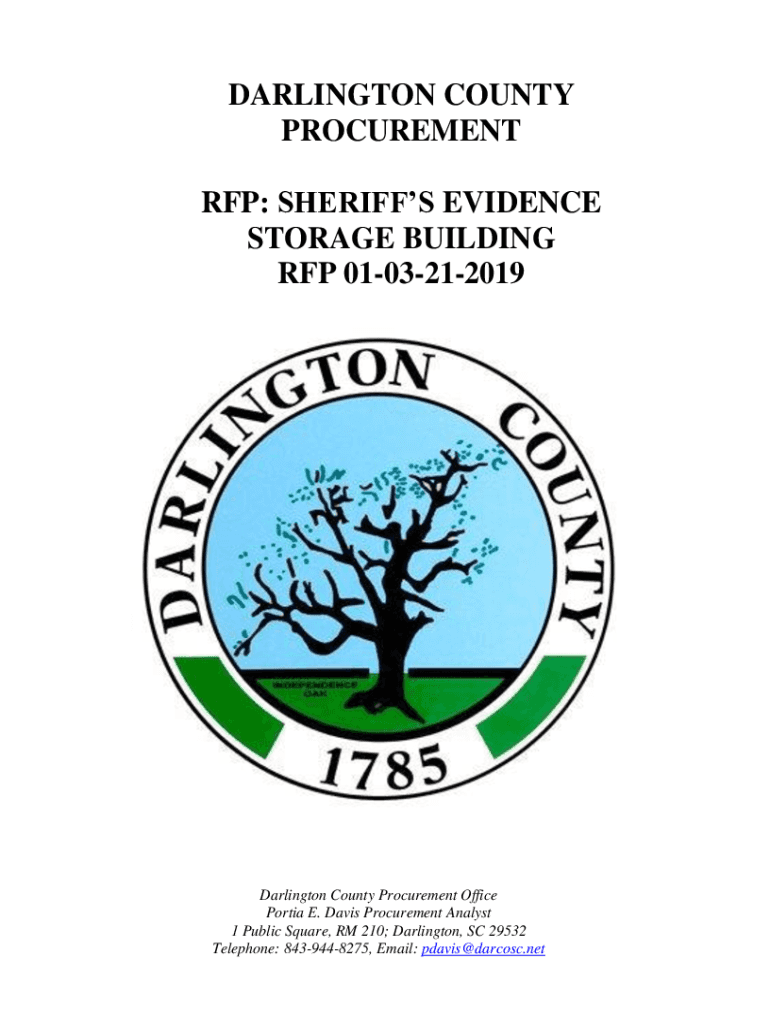 Fillable Online DARLINGTON COUNTY PROCUREMENT RFP REMODELING BUILDING