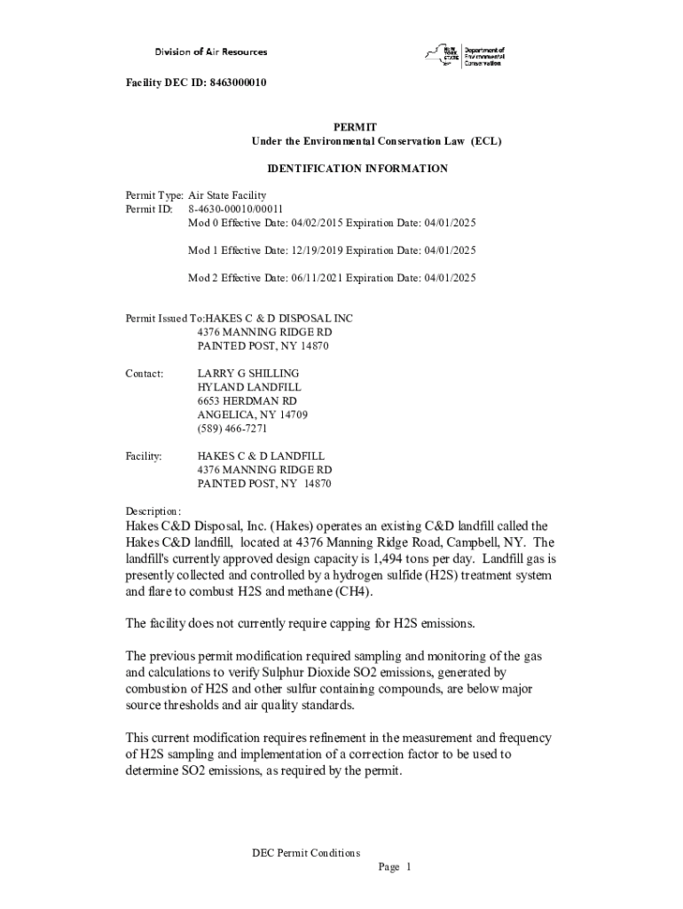 Fillable Online Hakes C&D Disposal, Inc. (Hakes) operates an existing C