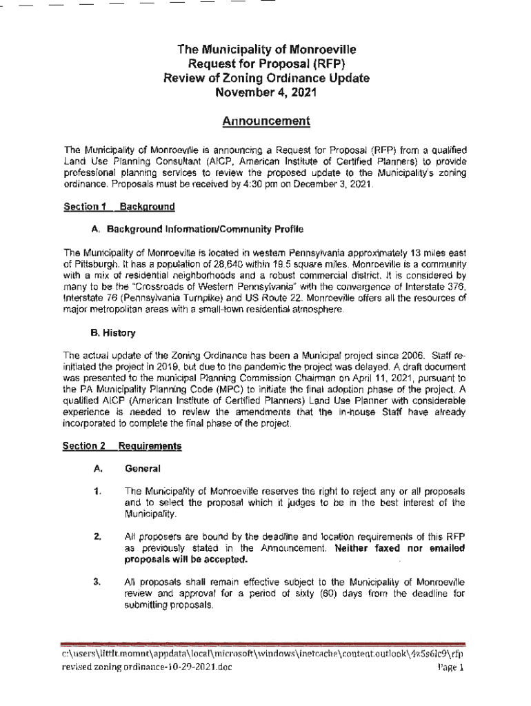 Fillable Online CITY OF MONROEVILLE ZONING ORDINANCECITY OF MONROEVILLE