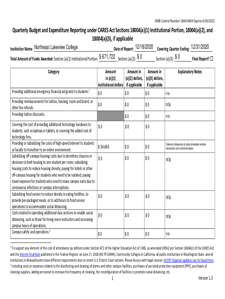 Fillable Online Quarterly Budget and Expenditure Reporting Alamo