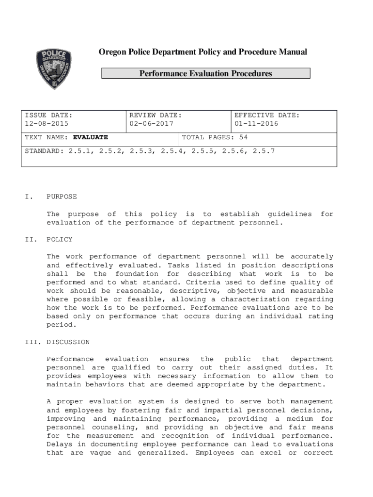 Fillable Online the free Oregon Police Department