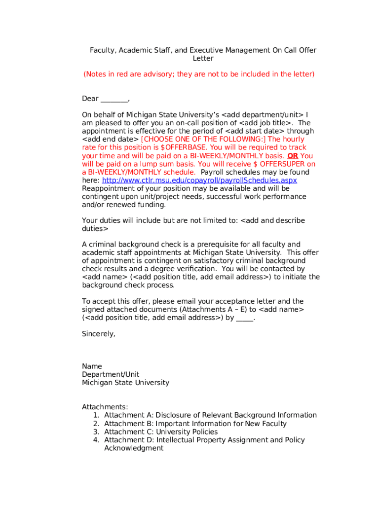Executive Job Offer Letter Template Doc Template pdfFiller