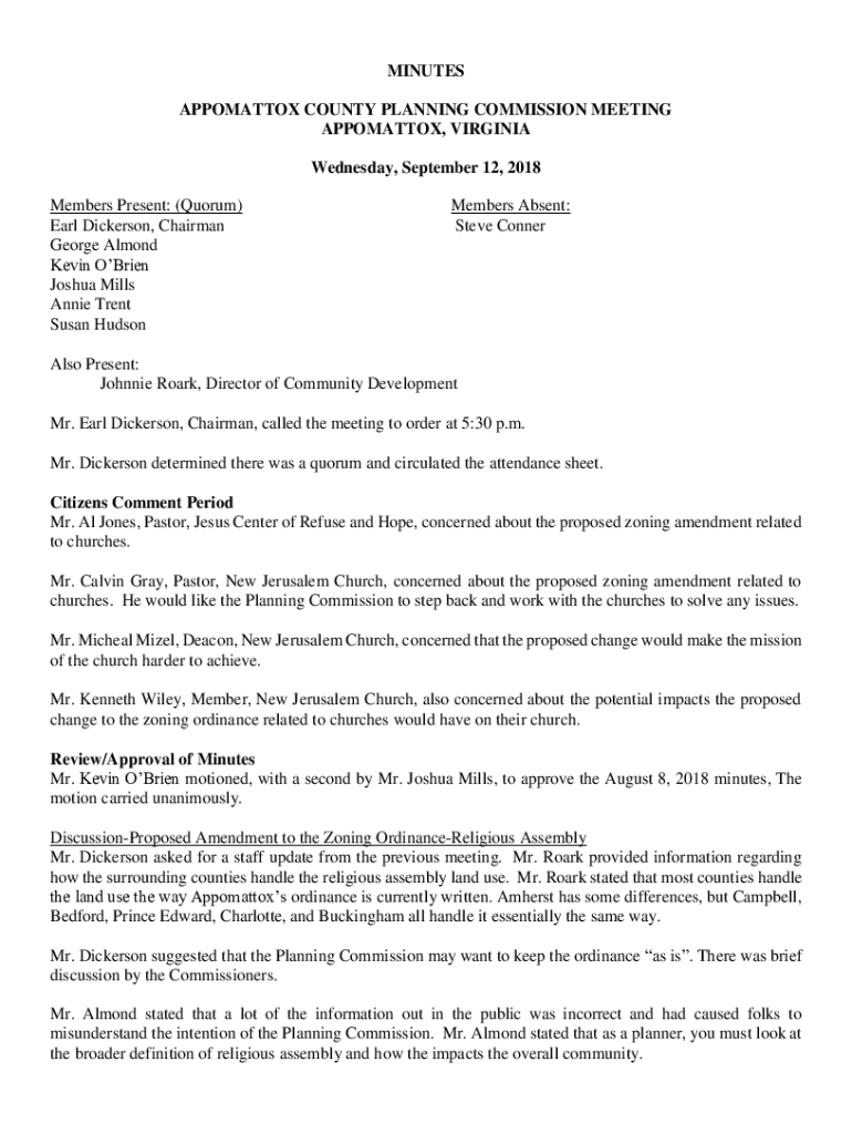 Fillable Online ZONING ORDINANCE AMENDMENT PACKAGE Appomattox County