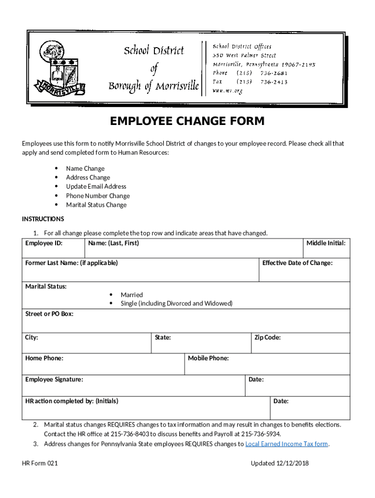Fillable Online MORRISVILLE SCHOOL DISTRICT EMPLOYEE REQUEST FOR FMLA