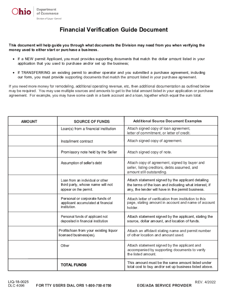 Fillable Online com ohio com.ohio.gov wps wcmFinancial Verification