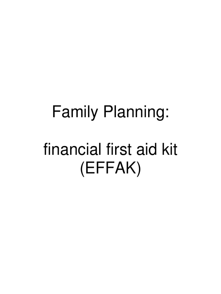Fillable Online www.fema.govemergencyfinancialfirstaidkitEmergency