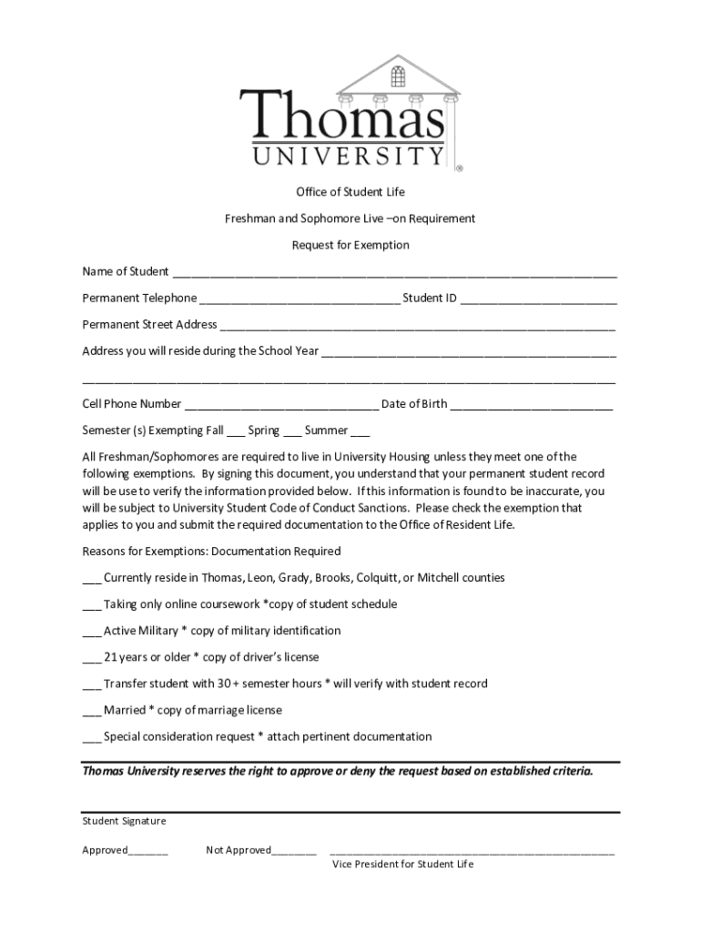 Wvu Housing Exemption Form at Norma Paz blog