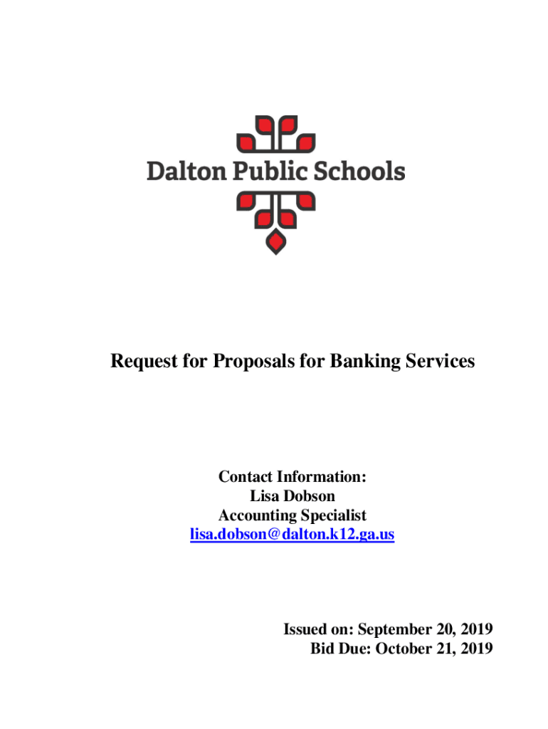 Fillable Online Request for Proposal (RFP) Banking Services Contract