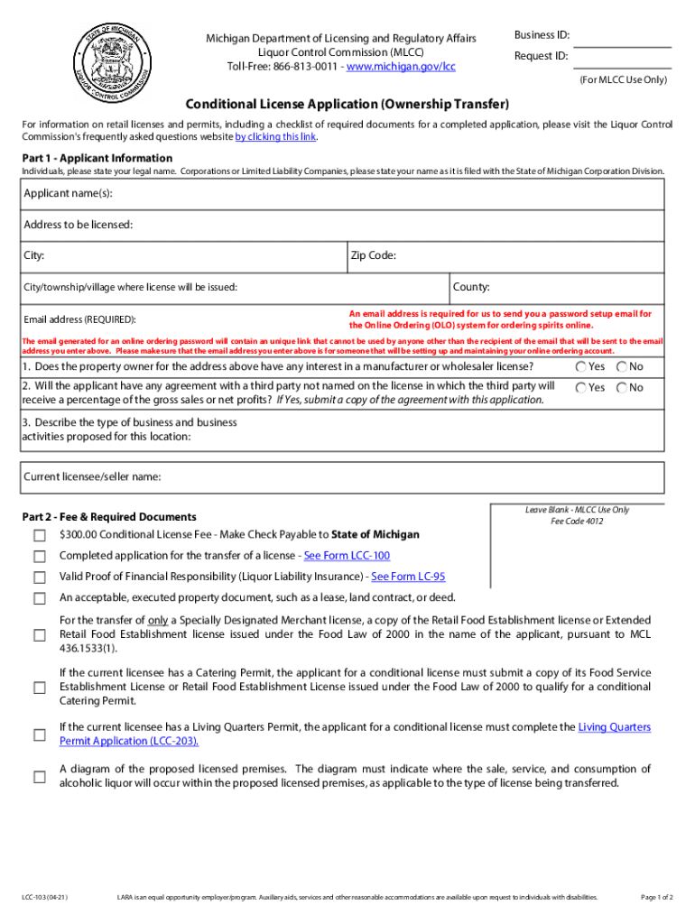 Fillable Online How to Get a Liquor License in Michigan 2022 Business