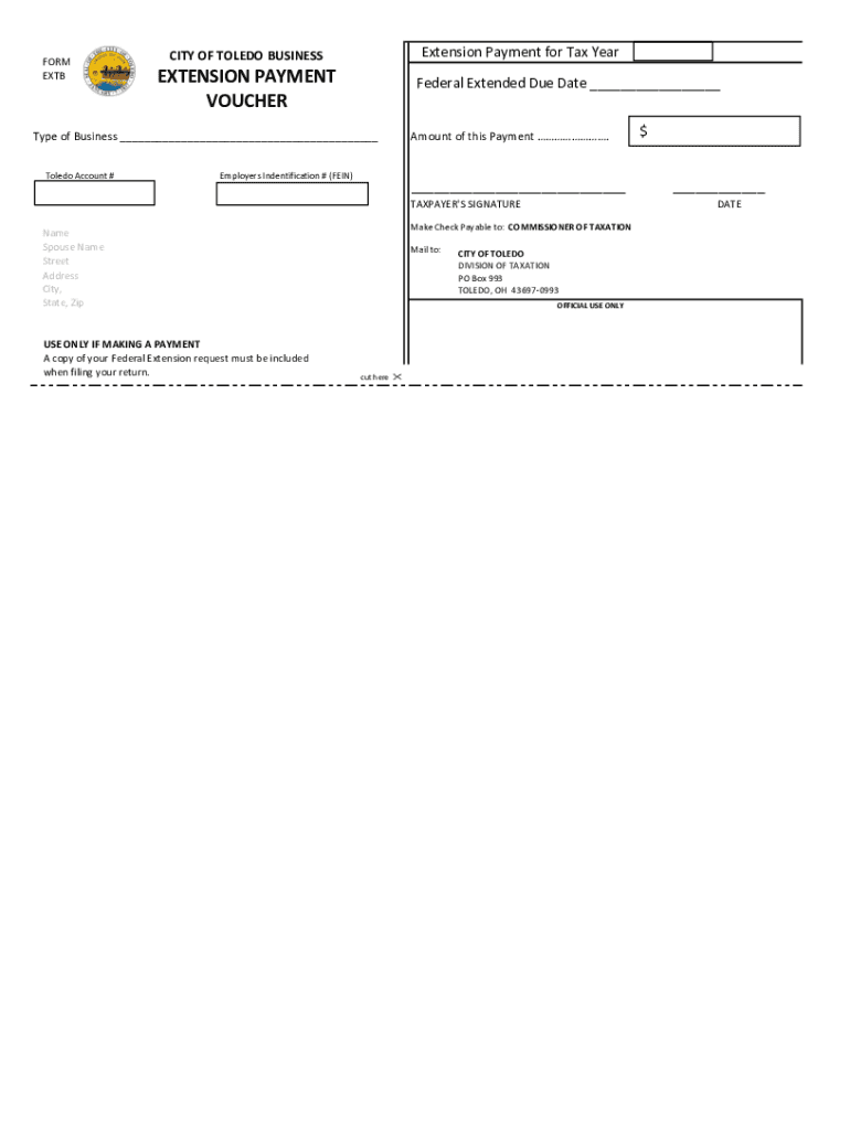 Fillable Online cdn.toledo.oh.govuploadsdocumentsCITY OF TOLEDO BUSINESS Extension Payment for