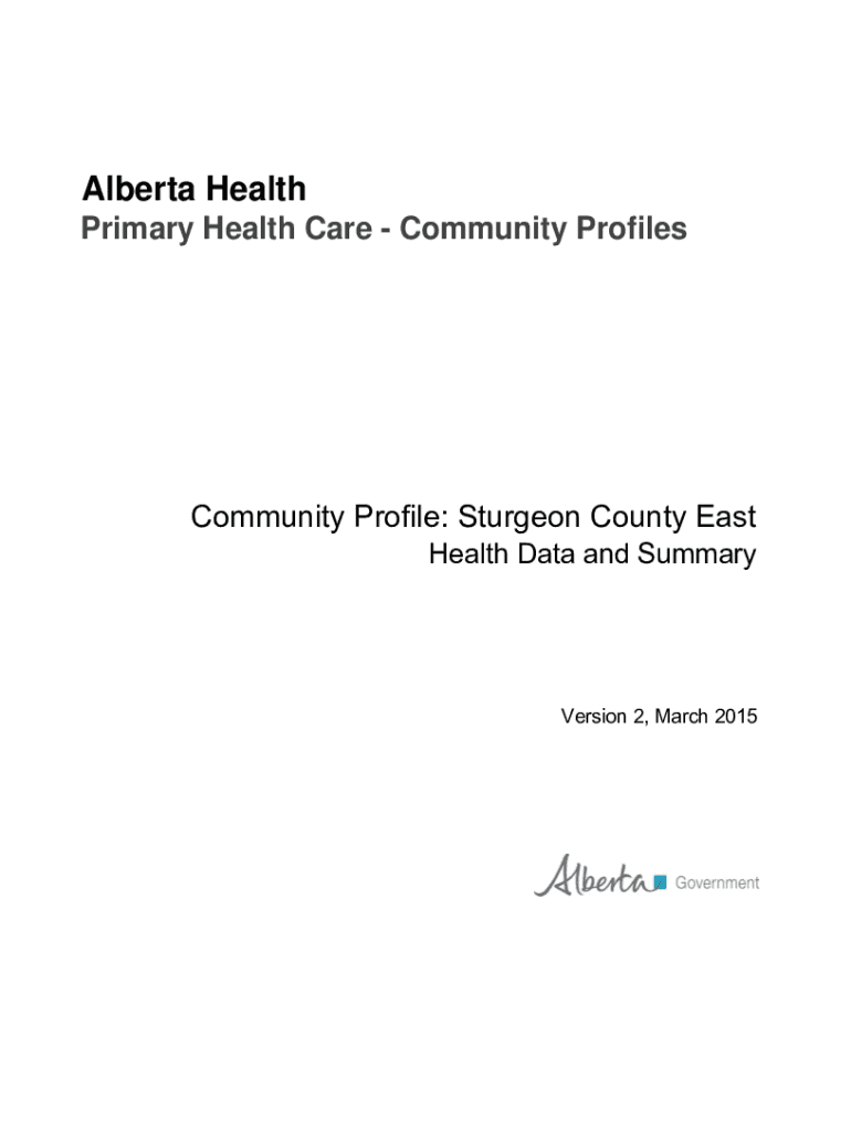 Fillable Online open alberta Community profile Sturgeon County East