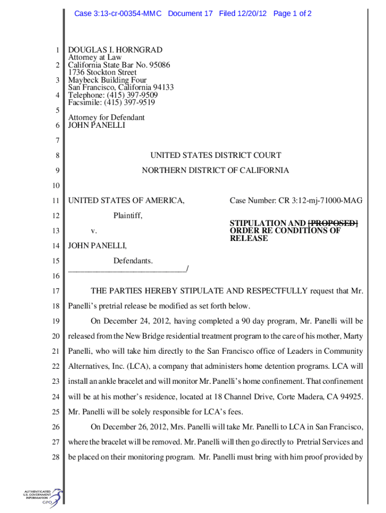 Fillable Online DOUGLAS I. HORNGRAD Attorney at Law California State