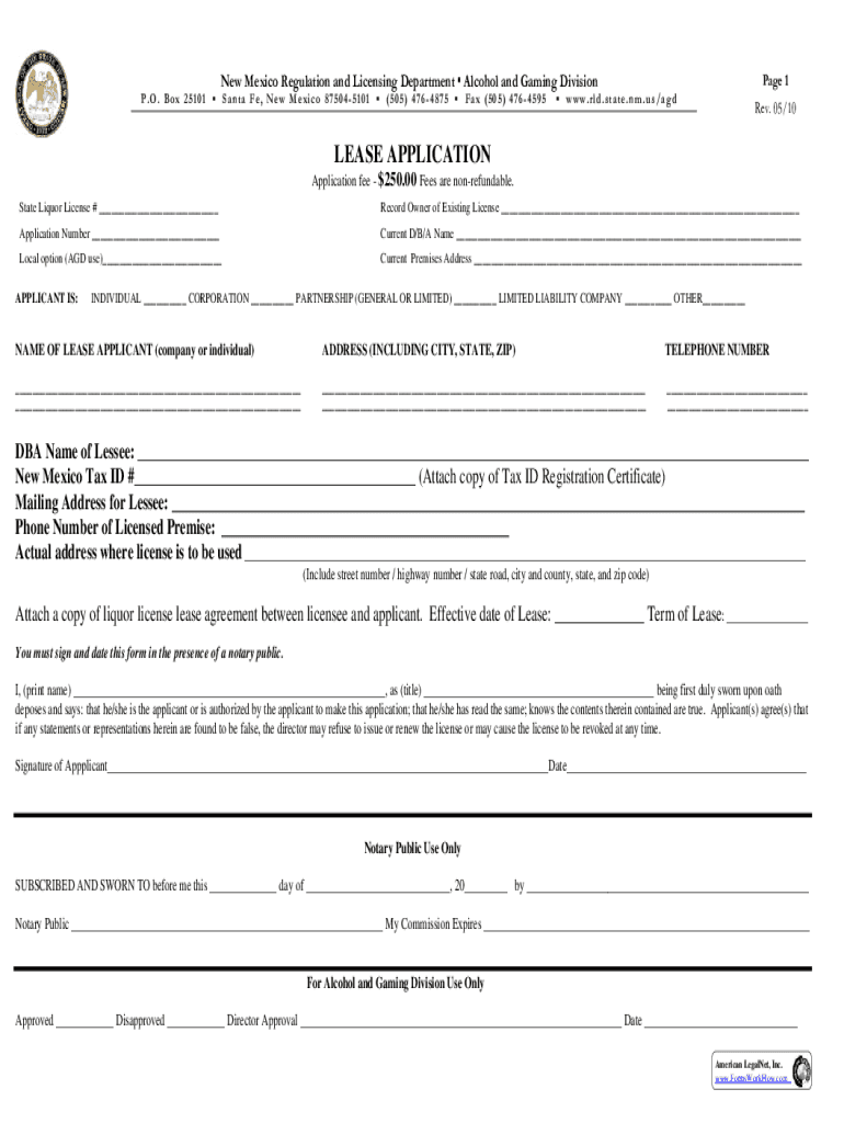 Fillable Online Regulation and Licensing Department New