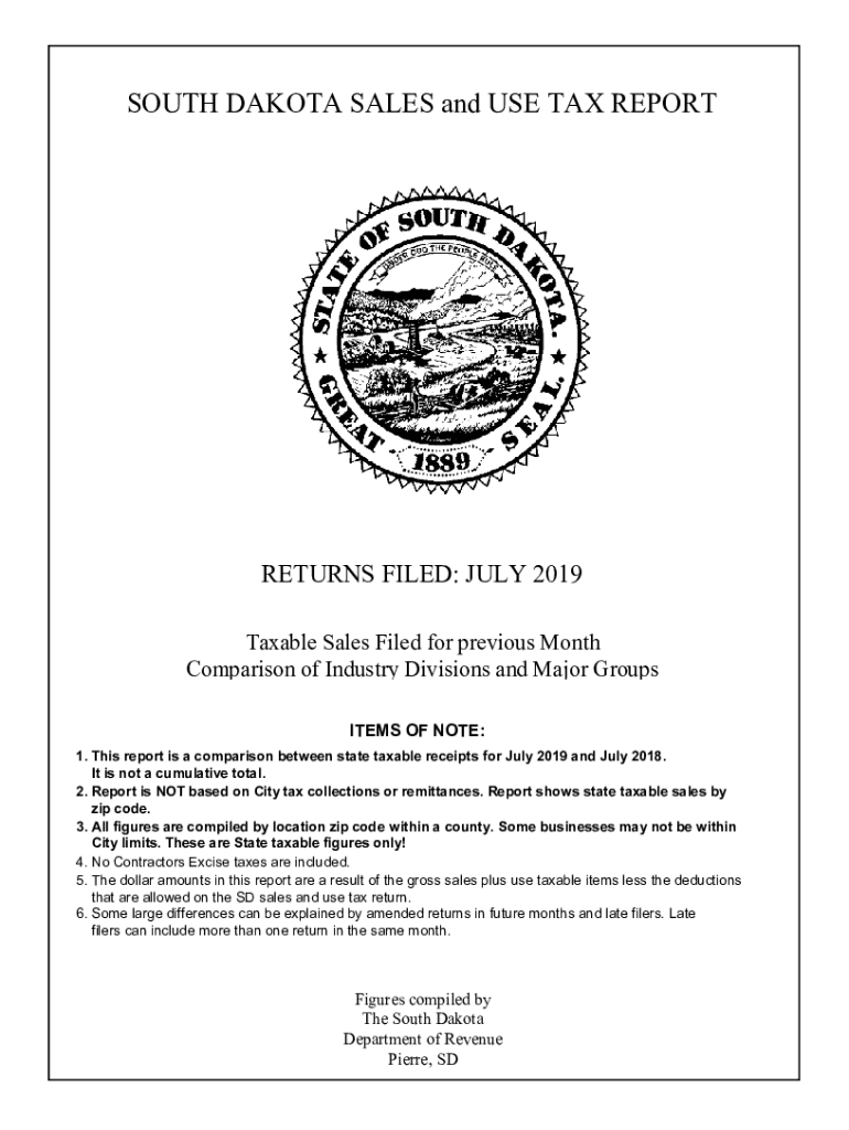 Fillable Online Historical Tax Statistical ReportsSouth Dakota Fax