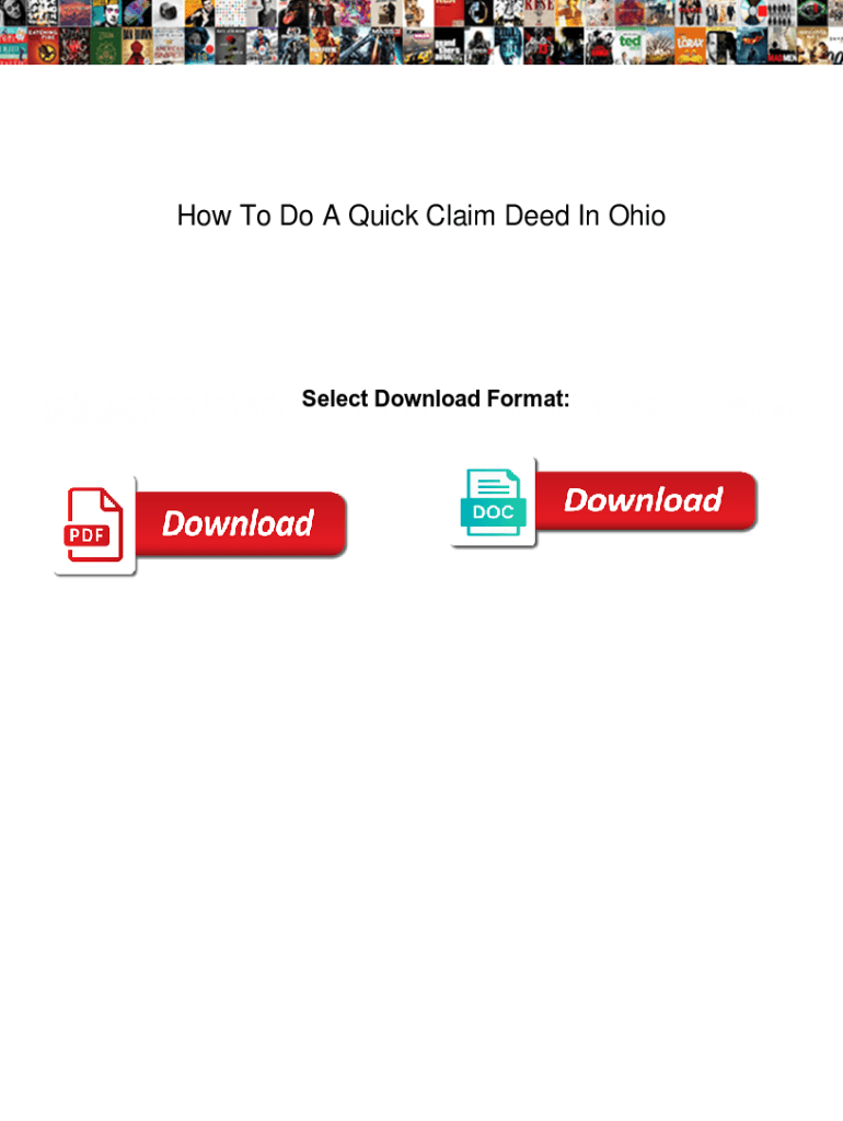 Fillable Online How To Do A Quick Claim Deed In Ohio. How To Do A Quick